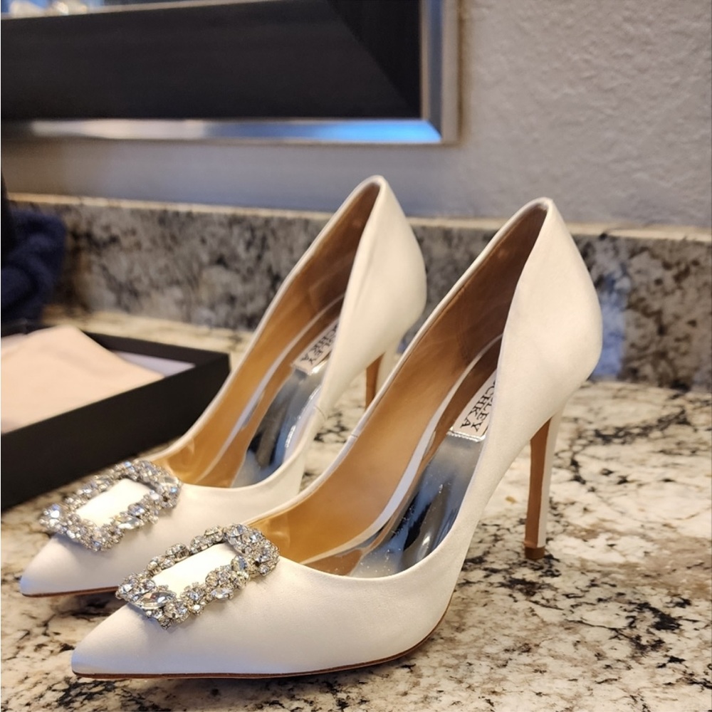 Badgley Mischka Cher Crystal Embellished Wedding Pump - size 8